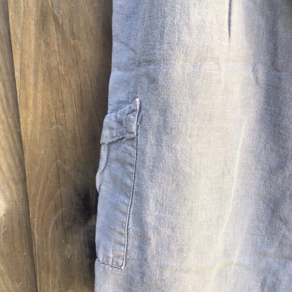 Bryn Walker 100% Linen Cargo Pants Women's XL Gray Made in USA 34x24 - Picture 2 of 9